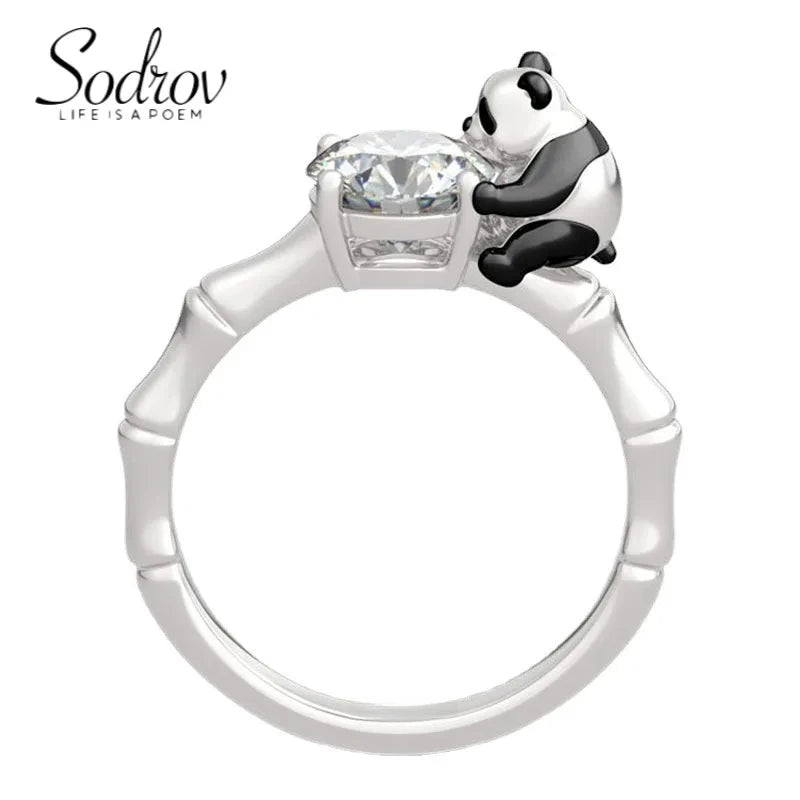 Animal Design Jewelry Panda Zircon Ring