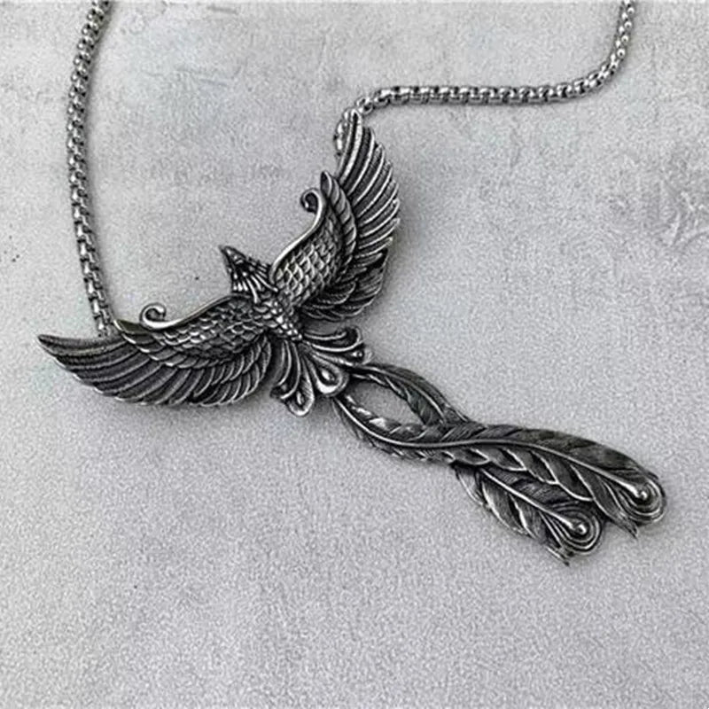 Mythical Bird Phoenix Pendant Necklace