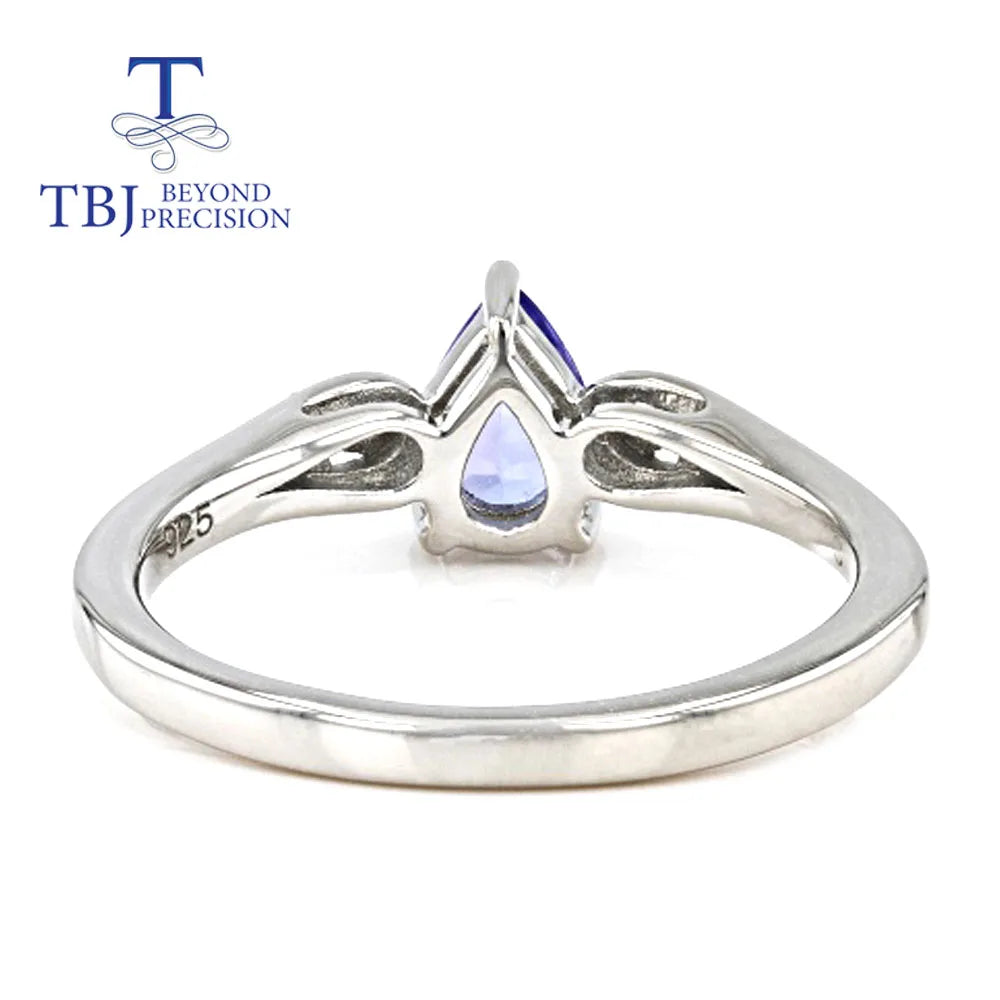 Natural tanzanite ring pear 5*7mm natural precious gemstone 925 sterling silver fine jewelry for women anniversary gift
