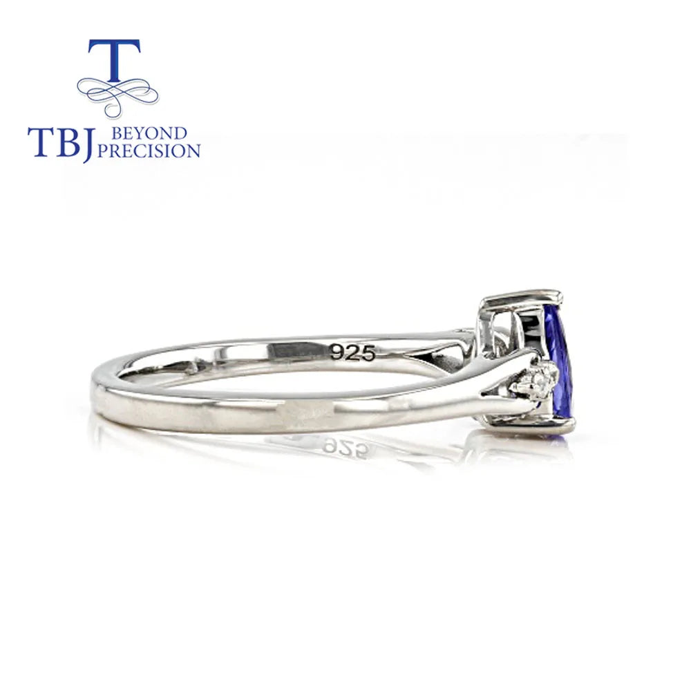 Natural tanzanite ring pear 5*7mm natural precious gemstone 925 sterling silver fine jewelry for women anniversary gift