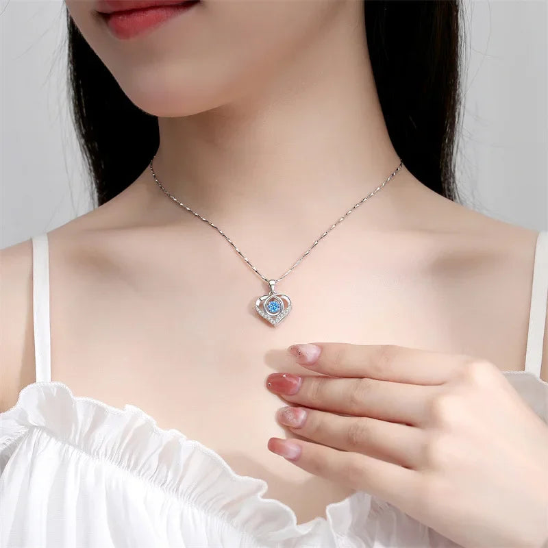 925 Sterling Silver Heart Shaped Necklace & Bracelet