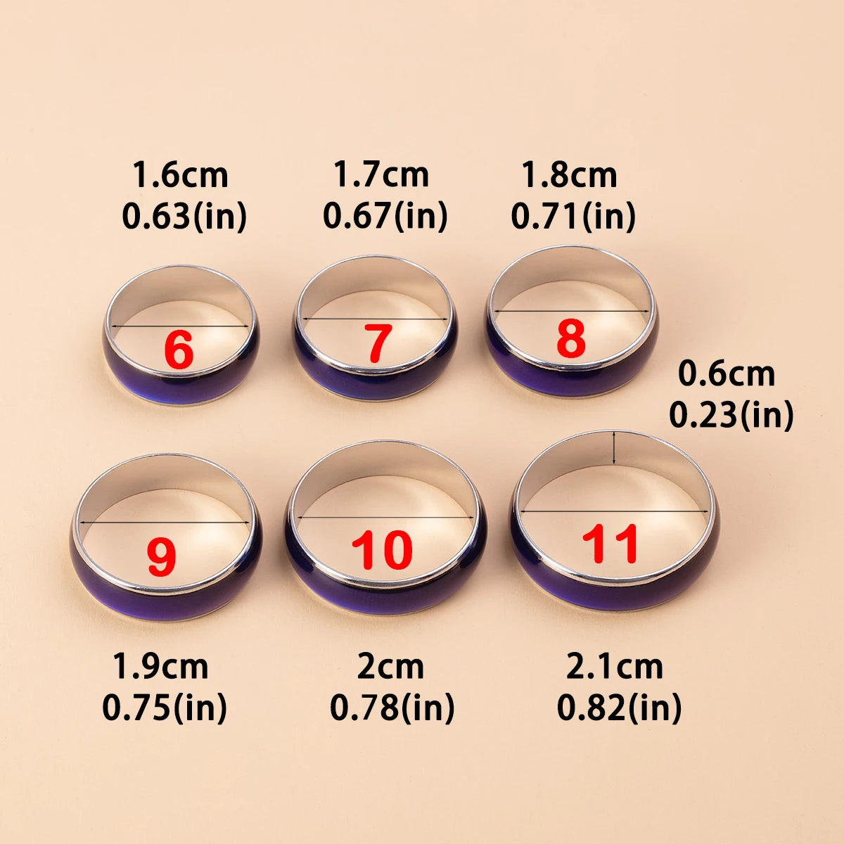 Stainless Steel Color Changing Mood Rings