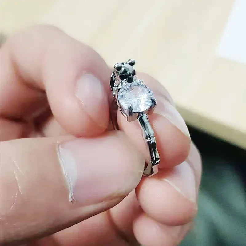 Animal Design Jewelry Panda Zircon Ring