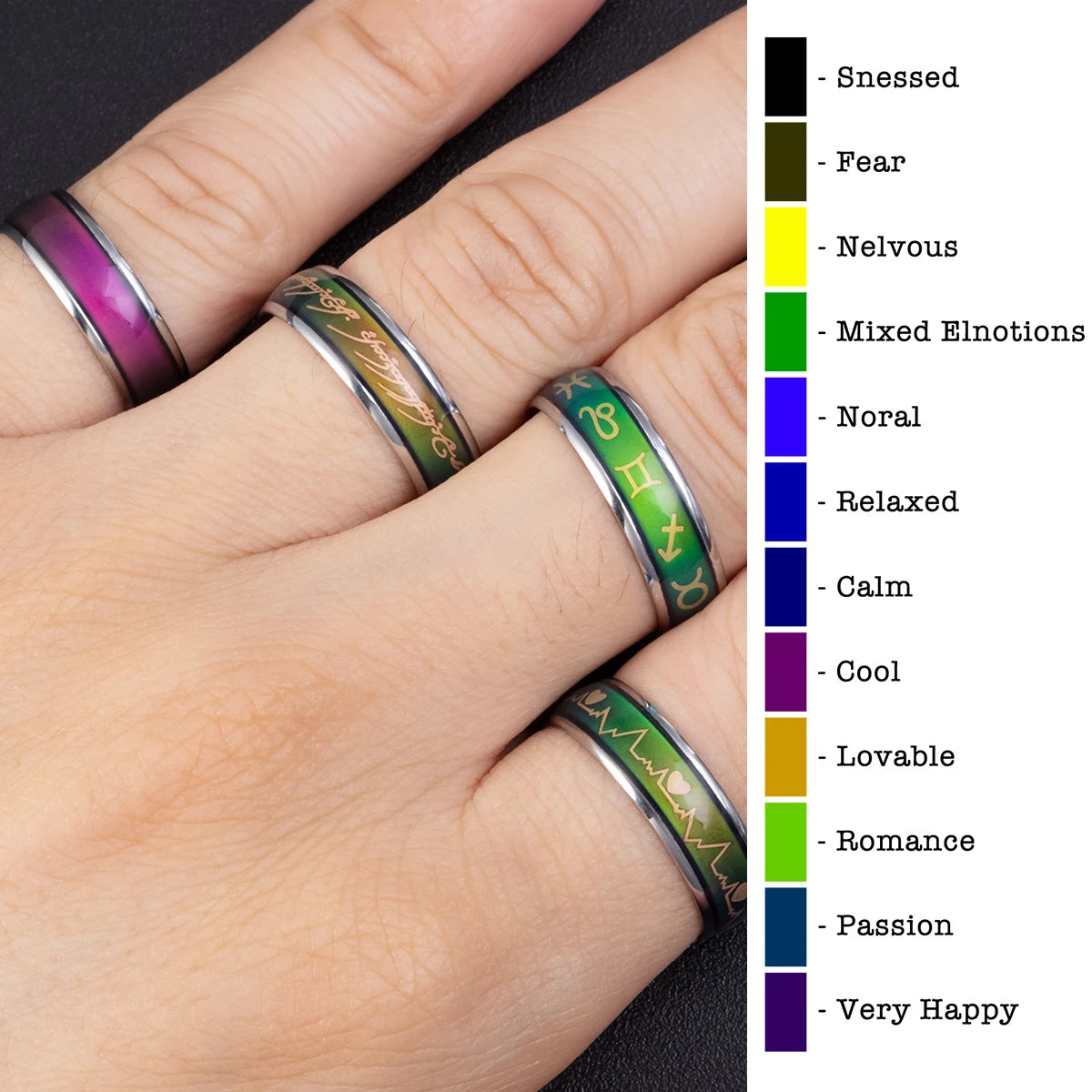 Stainless Steel Color Changing Mood Rings